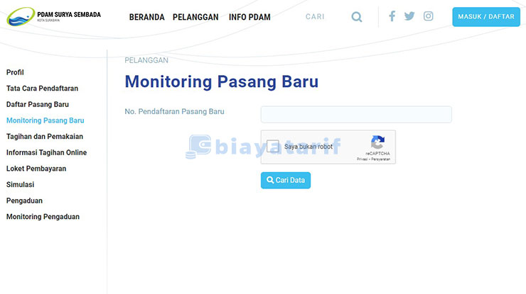 Cek Status Pasang Baru PDAM Surabaya