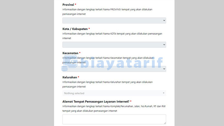 Pengisian Informasi Alamat