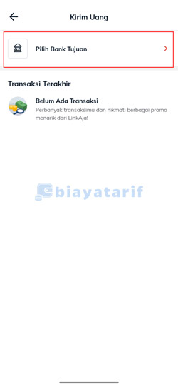 Ketuk Pilih Bank Tujuan