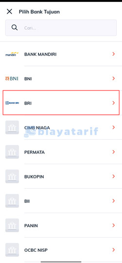 Pilih Bank BRI