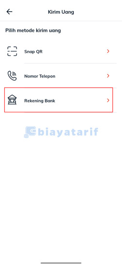 Pilih Rekening Bank