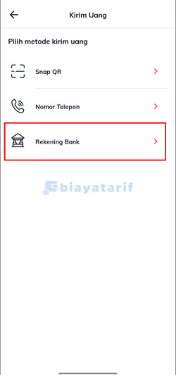 Pilih Rekening Bank