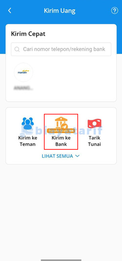 Ketuk Kirim ke Bank