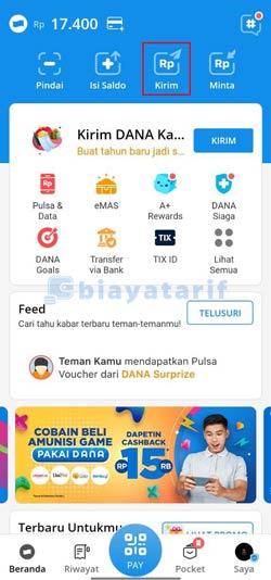 Pilih Menu Kirim