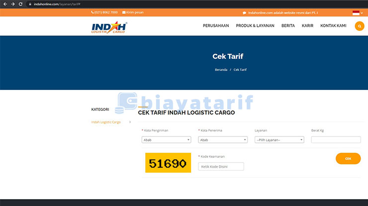 Buka Situs Resmi Indah Cargo