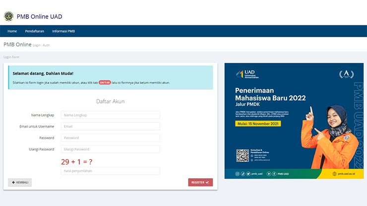 Cara Daftar Kuliah Universitas Ahmad Dahlan